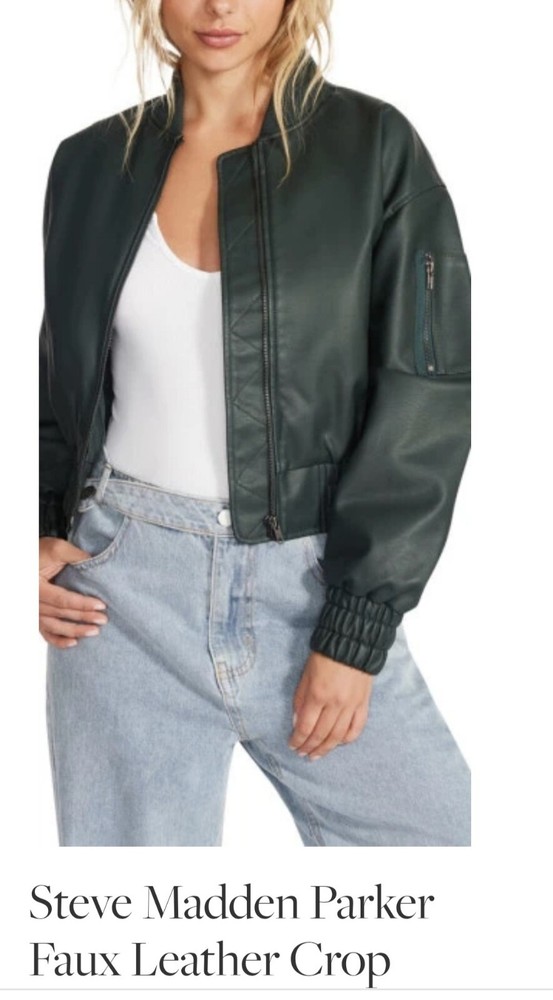 Steve Madden Parker Bomber Green Size Small NWT