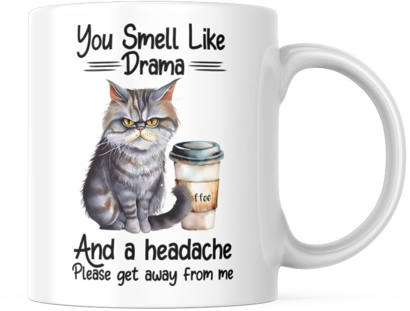 Mug Drama Funny Cat Coffee Ceramic Gift DRAMA Cup Stoneware Mug, Gift, Travel
