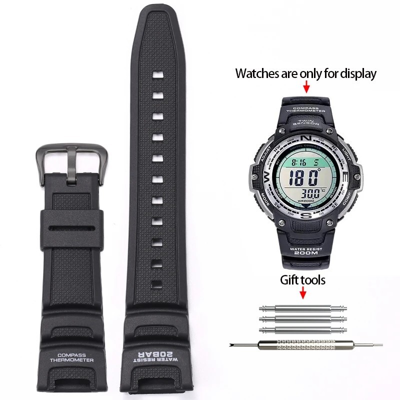 Durable Waterproof Resin Rubber Watch Strap for Casio SGW-100 Sports Bracelet