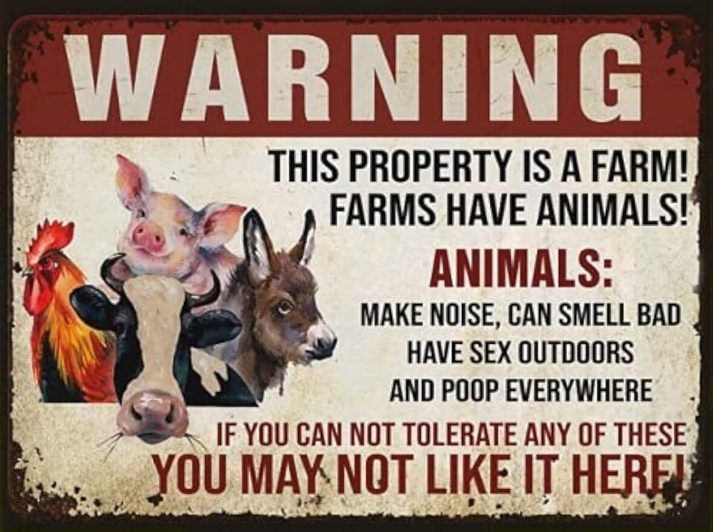 Eeypy Farmer Warning This Property is a Farm Yard Sign Farmhouse Metal Signs Vin