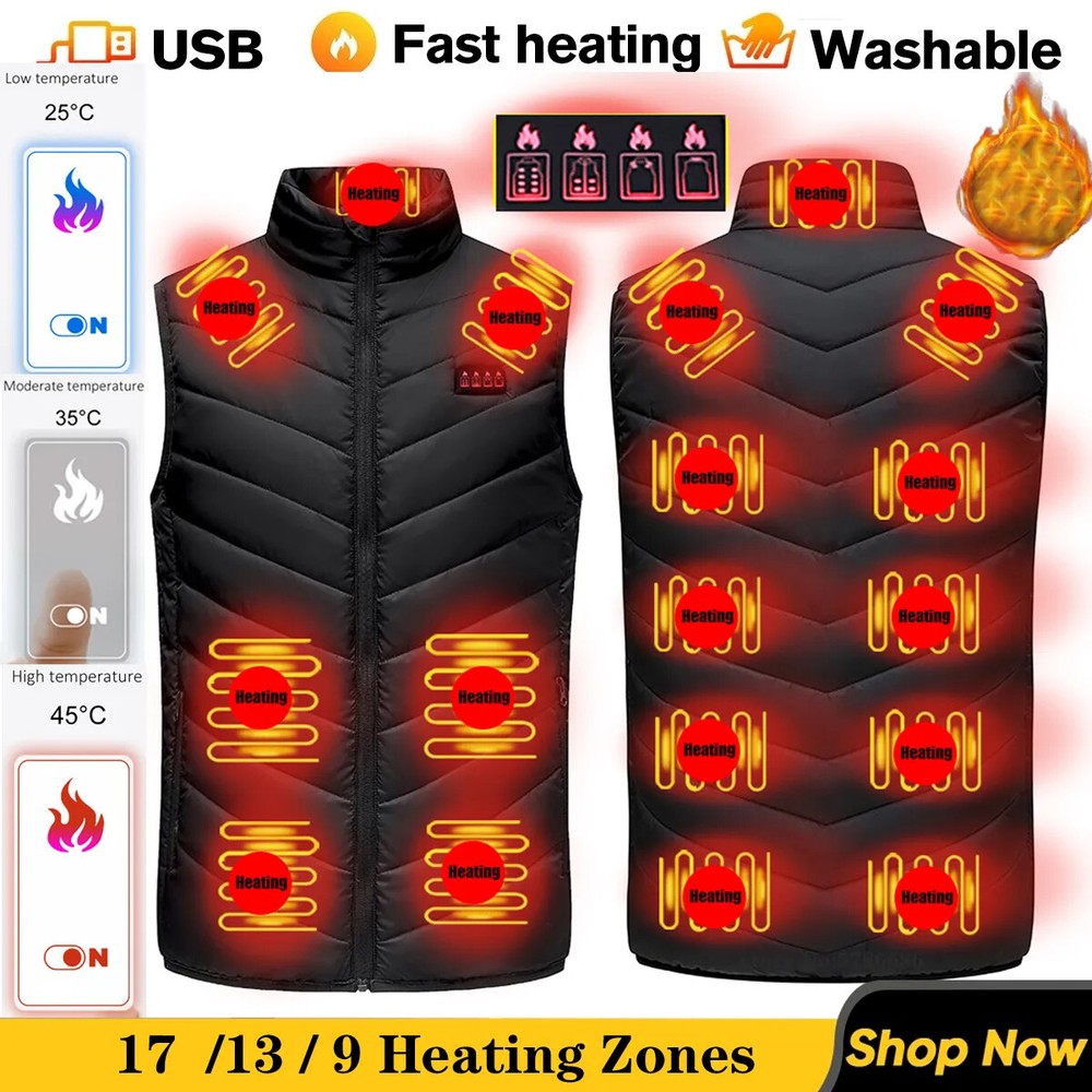 Heated Thermal Vest for Men & Women - Winter Hunting Jacket with Heating