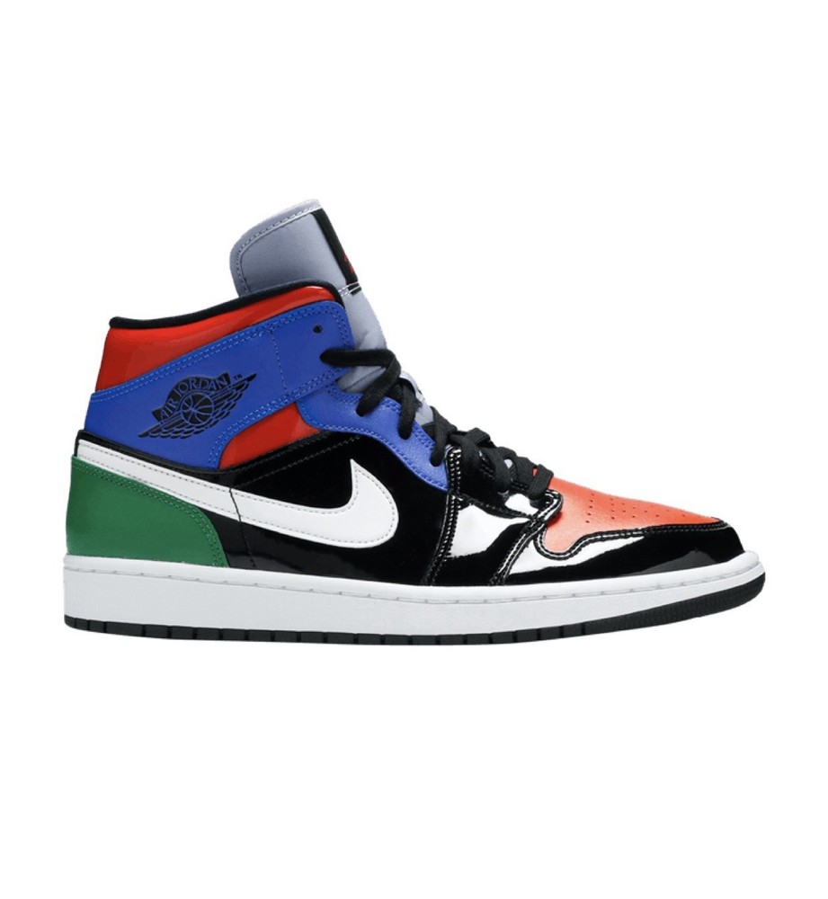 NEW Jordan 1 Mid SE Multi Color Patent Red Black Retro RARE CV5276-001 Size 10