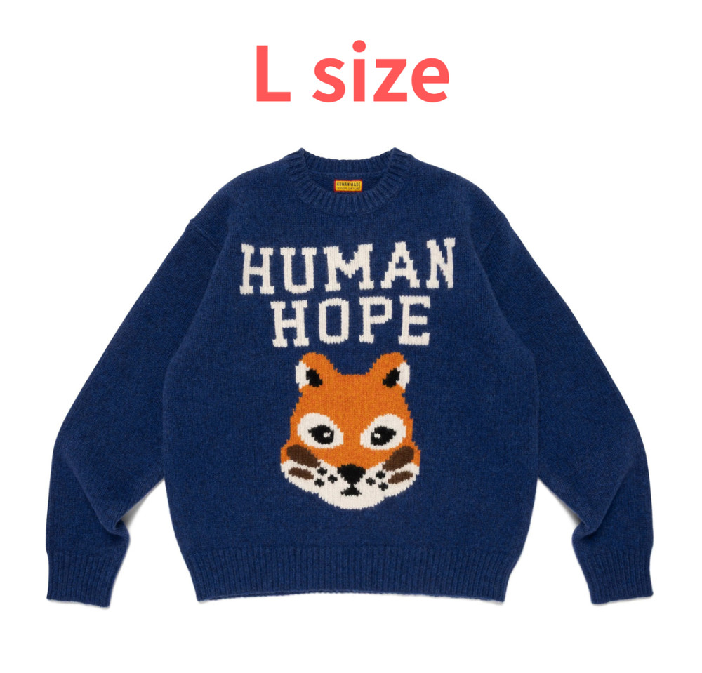 HUMAN MADE x j-hope of BTS Human Hope Low Gauge Knit NAVY Size L NEW
