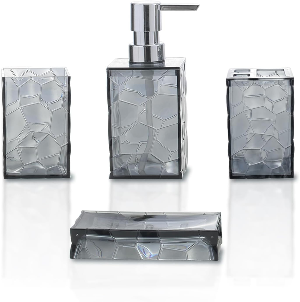 Набор аксессуаров для ванной из 4 предметов пластиковый подарочный набор с держателем зубной щетки, зуб