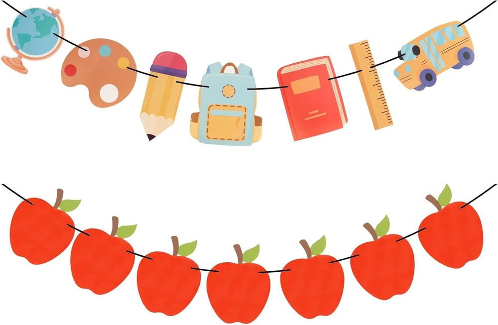 Welcome Back to School Banner Decorations Happy First Day of School for Home Cla-image