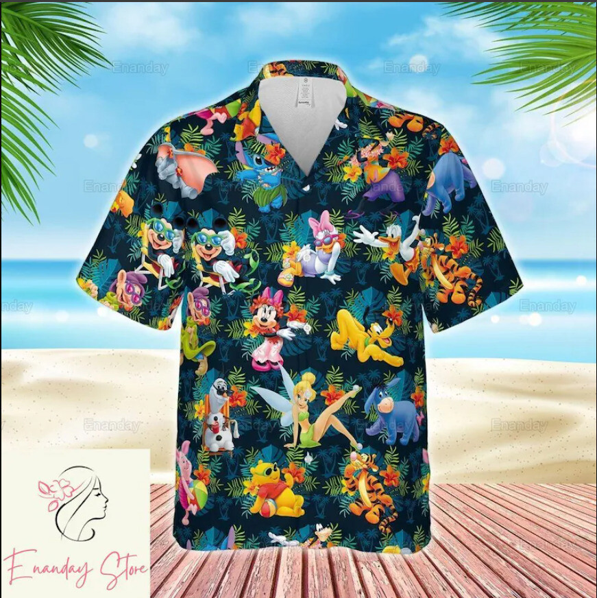 Disney Character 3D HAWAII SHIRT Halloween Gift Best Price Christmas Gift
