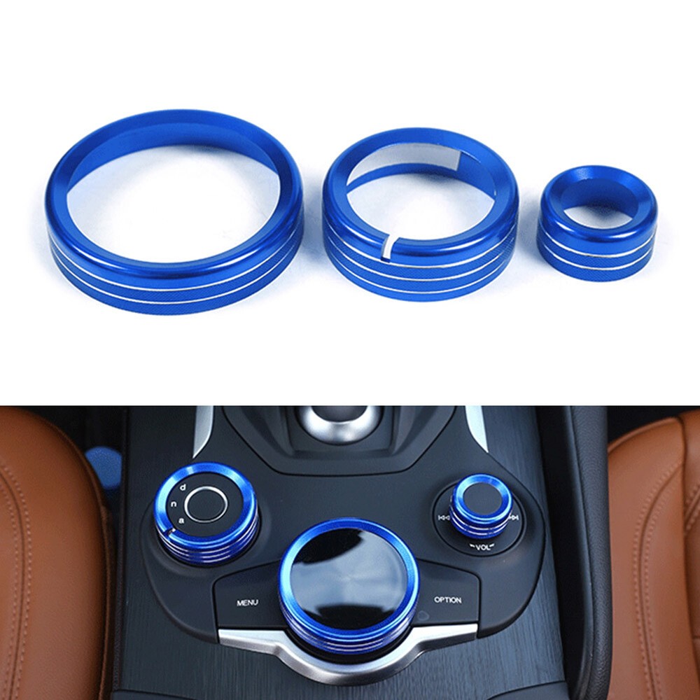 Central Control Multimedia Knob Ring For Alfa Romeo Giulia Stelvio 2017-19 Blue