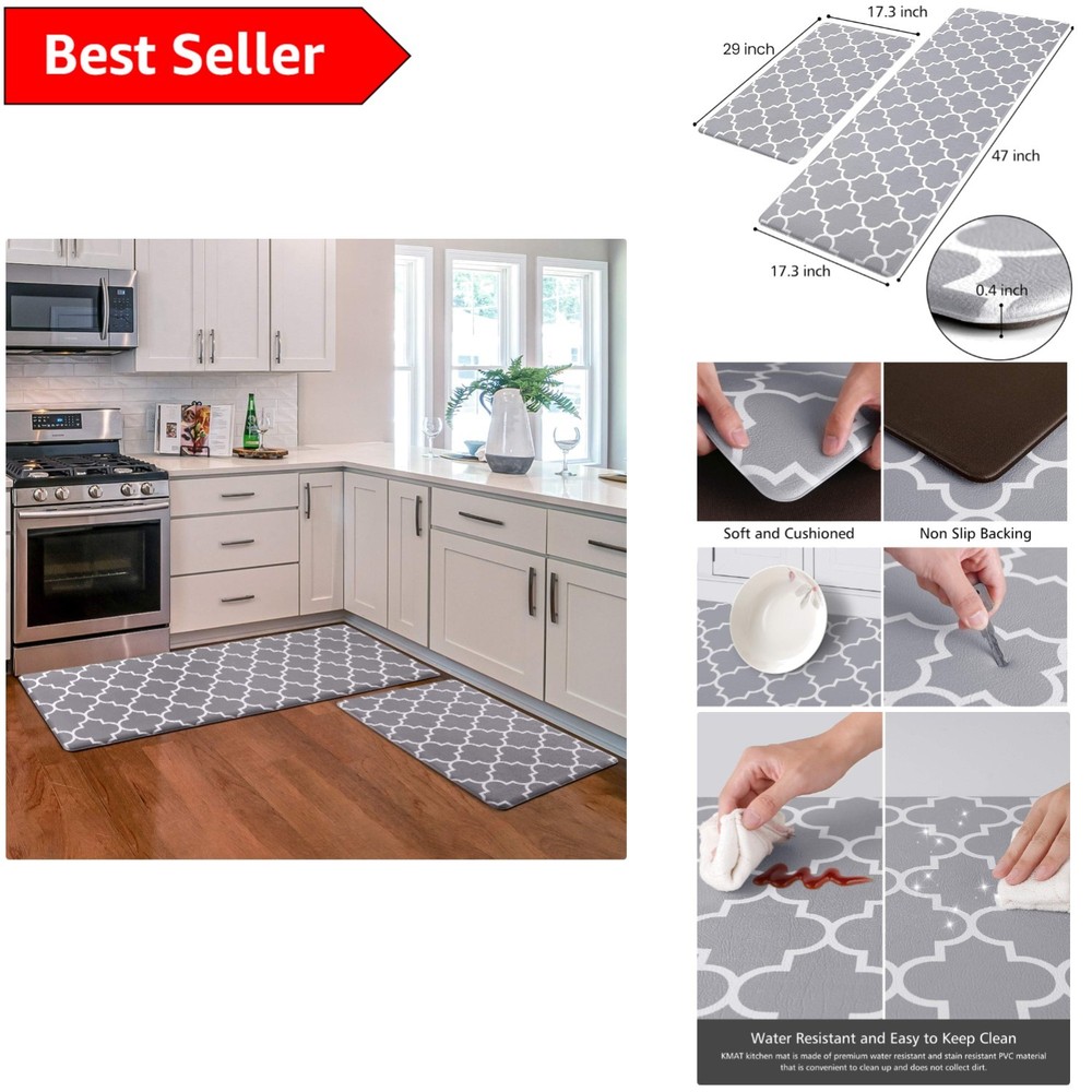 Non-Slip Anti-Fatigue Kitchen Mat - Waterproof Comfort for Home & Office Use