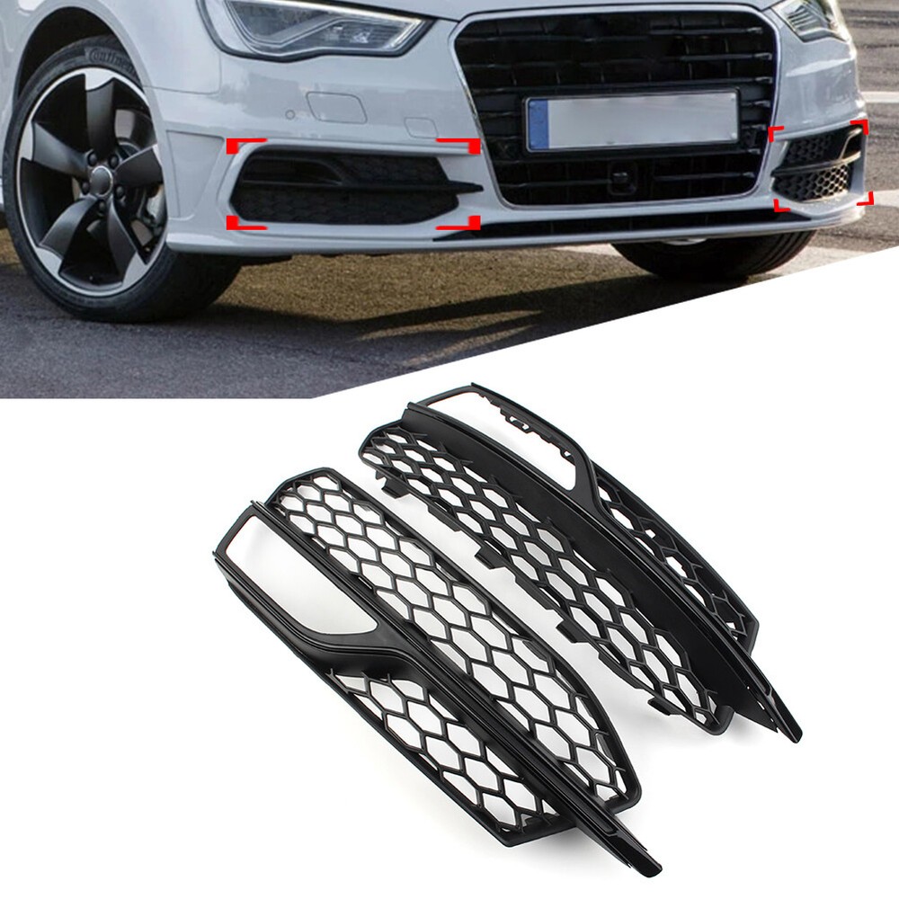 Front Right Bumper Fog Light Grille Cover Honeycomb For Audi A3 S-Line S3 13-17