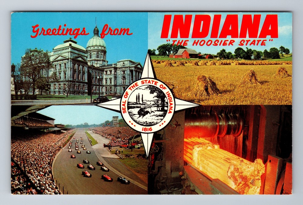 IN-Indiana, Scenic Landmarks General Greetings, Vintage Postcard