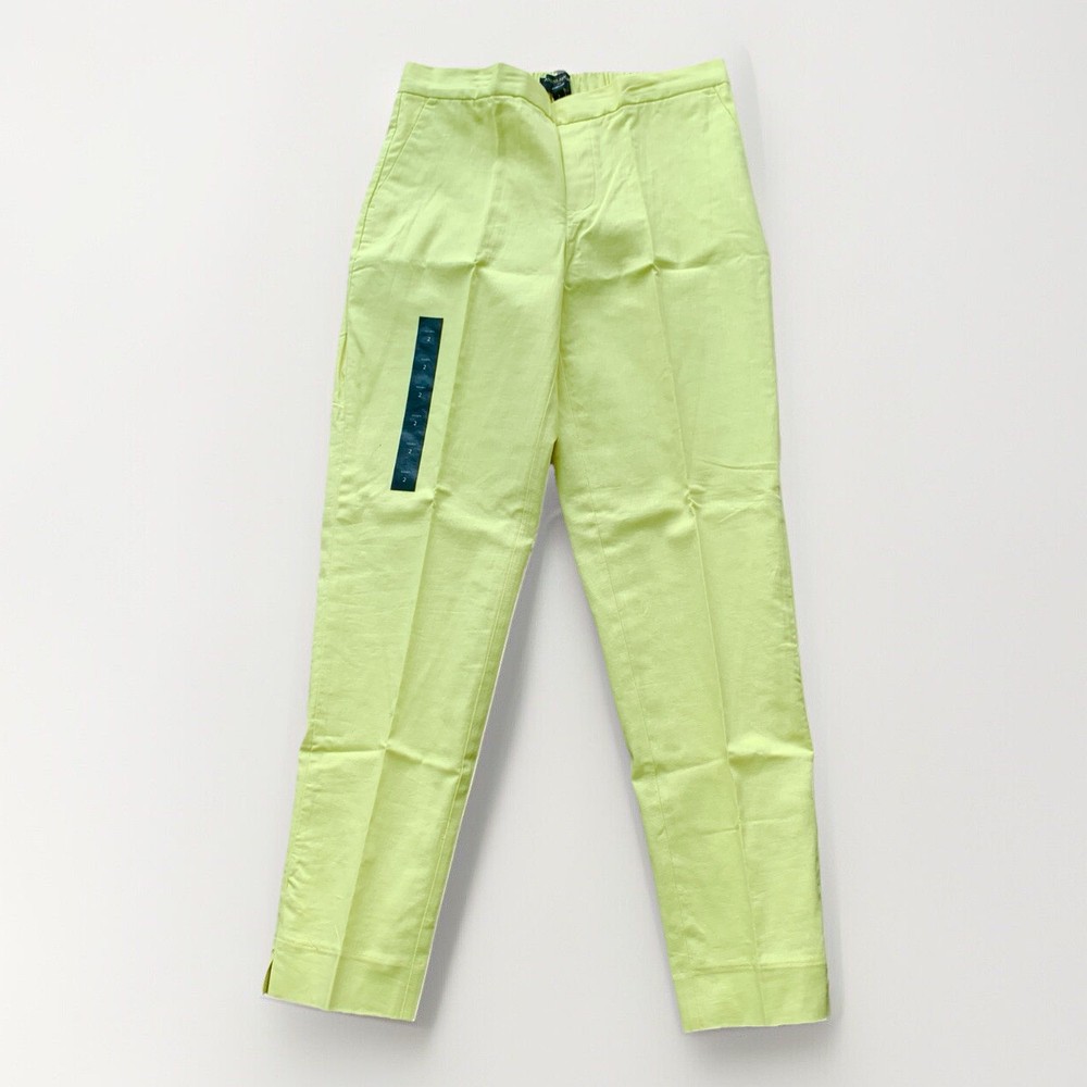 Sale! Banana Republic Women’s LINEN Blend ankle Hayden Pant Yellow color size 2