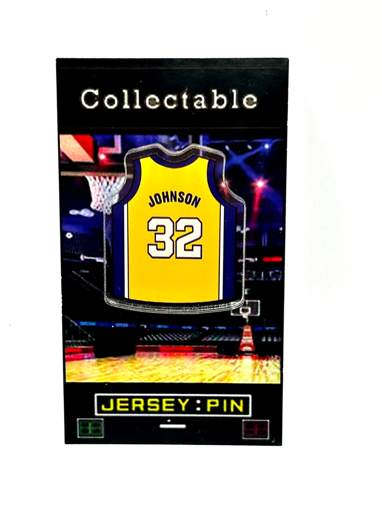 Los Angeles Lakers Magic Johnson jersey lapel pin retro Showtime collectible