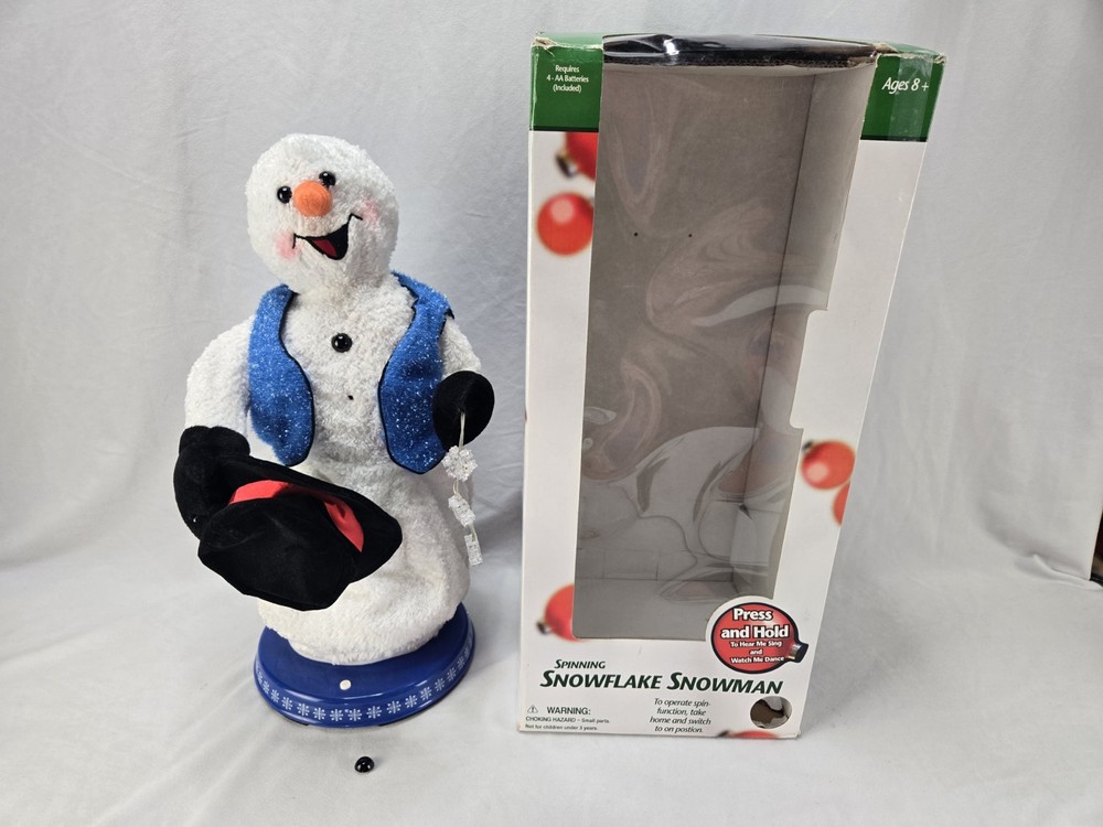 Vintage Gemmy Snow Miser Snowflake Spinning Singing Snowman Box READ