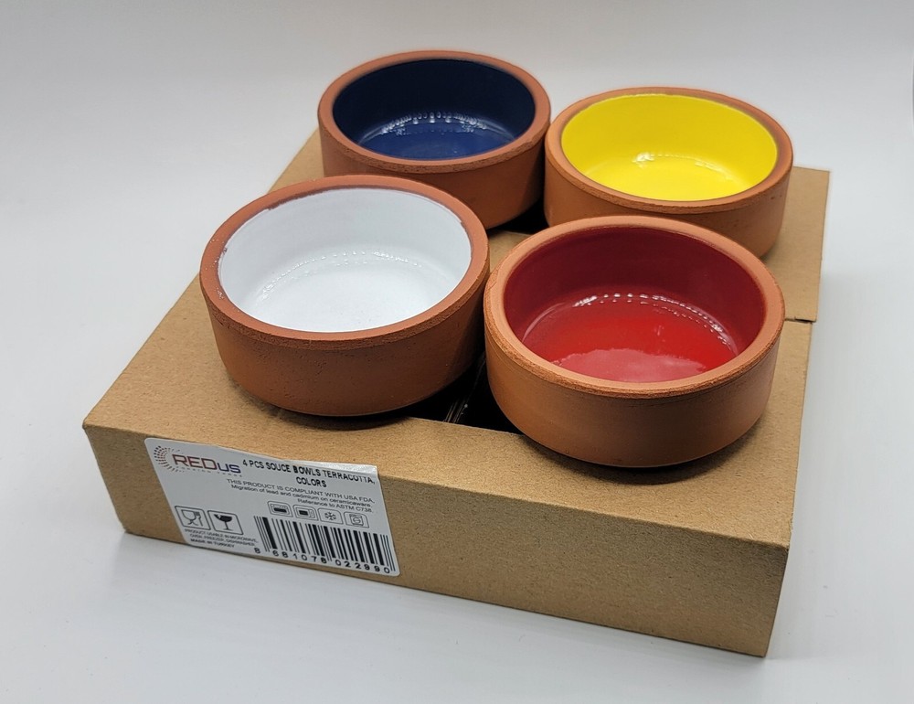 Brand NEW 4Pcs Terracotta Bowls Sauce Serving Dipping Cooking CLEARANCE SALE !!-image