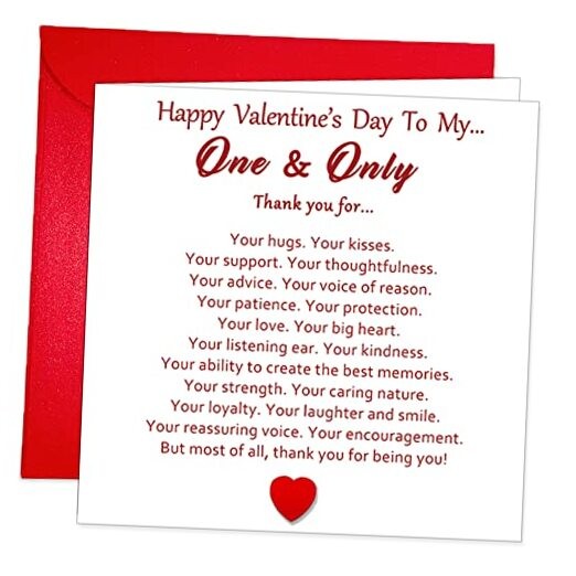 Special Happy Valentine’s Day Card, Valentine’s Day Card for Him Her Boyfriend