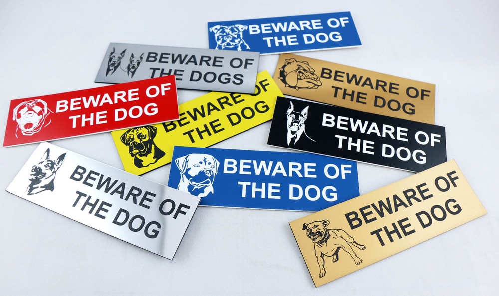 FLASH SALE BEWARE OF THE DOG ENGRAVED SIGN 145MM X 45MM-image