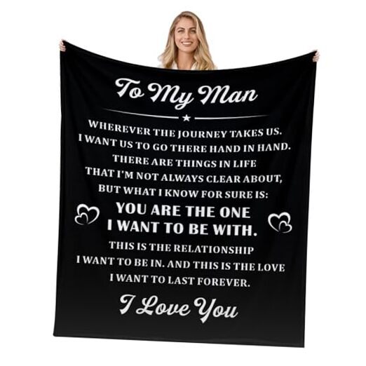 Anniversary Valentines Day Gifts Blanket for Him Men Husband Boyfriend