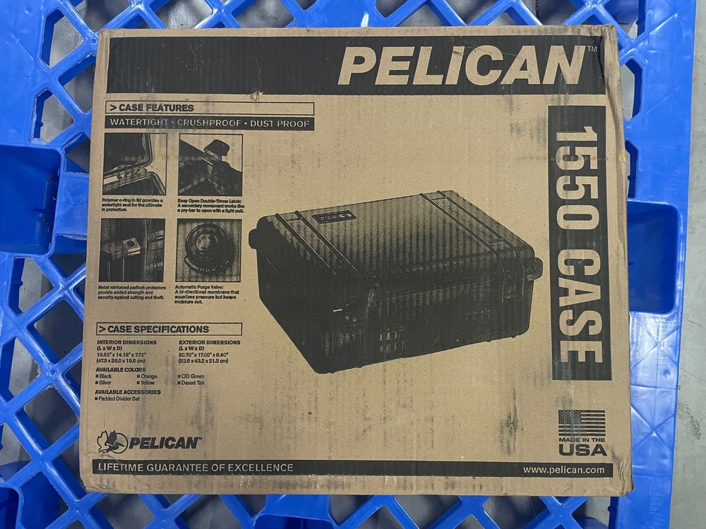 PELICAN 1550 PROTECTOR CASE WITH FOAM BRAND NEW BLACK WATERTIGHT FAST SHIPPING