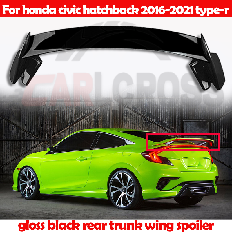 Gloss Black Type-R Rear Spoiler for 2016-2021 Honda Civic Hatchback