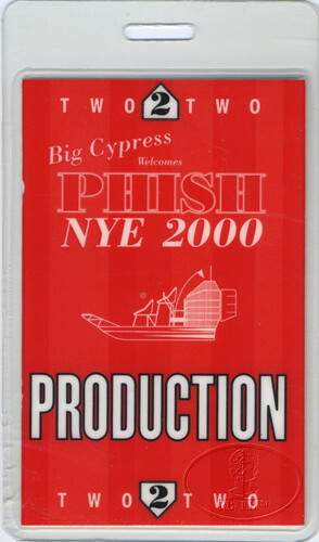 PHISH 2000 New Year's Eve LAMINATED BACKSTAGE PASS BIG CYPRESS red-image