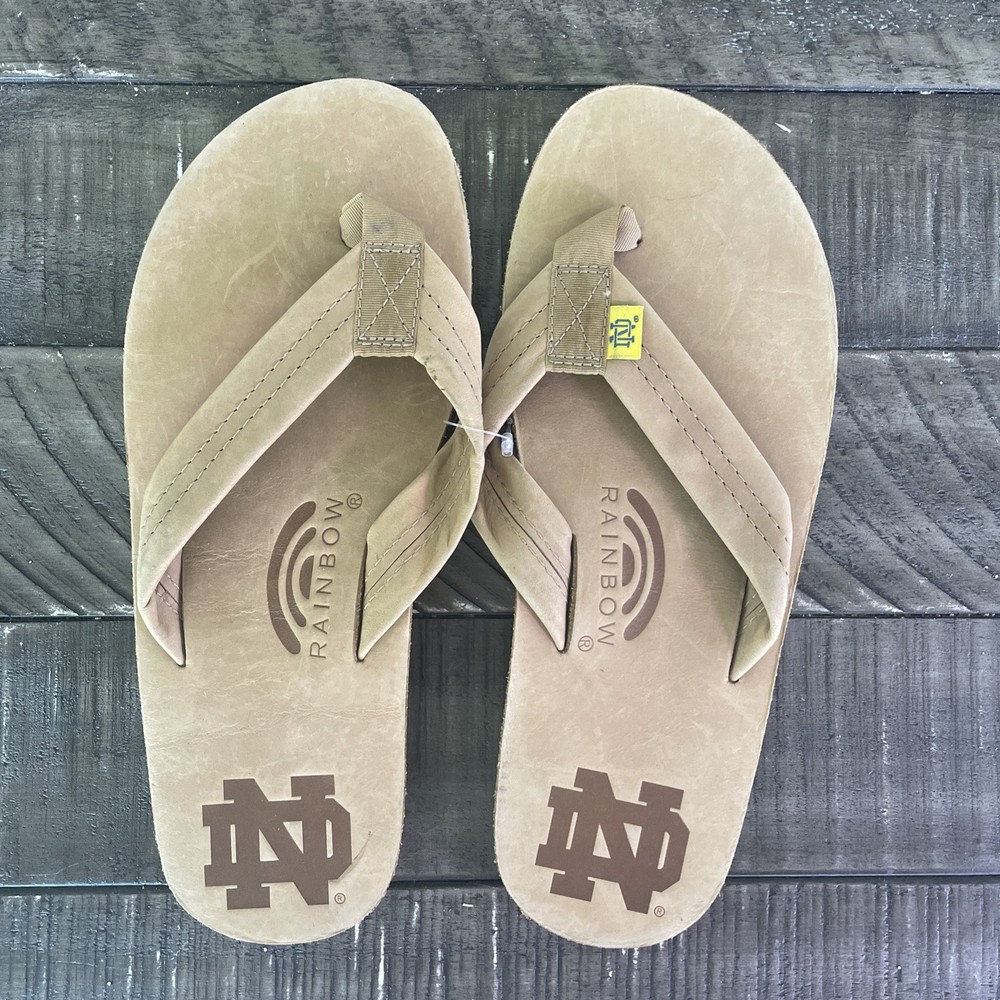 Notre Dame Rainbow Leather Double Strap Sandals for Men