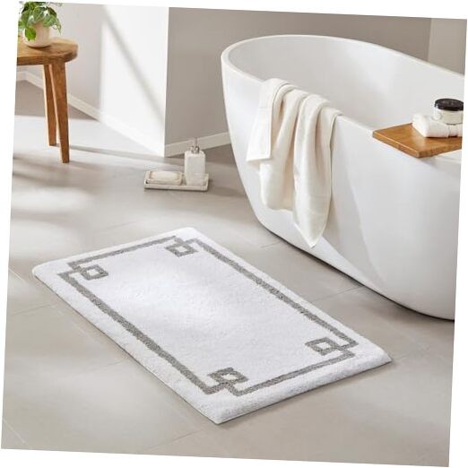 Evan 100% Cotton Plush Non-Slip Bathroom Rug with Luxurious Tufted Design