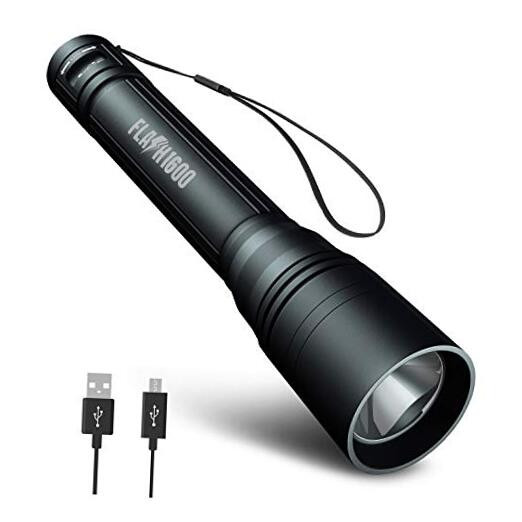 Blazin Rechargeable Flashlight | 1600 Lumen Tactical LED Flashlight with 5