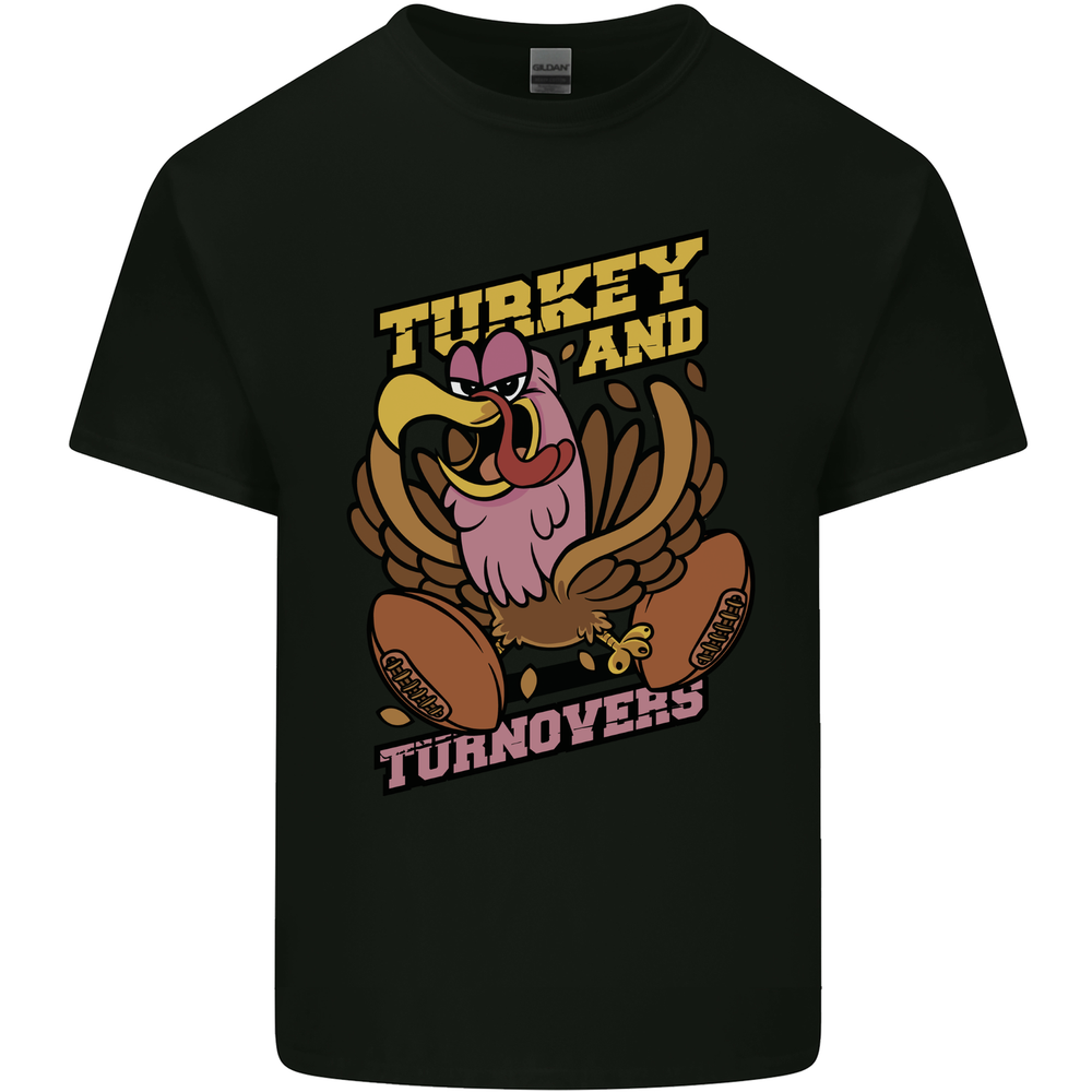 Turkey USA American Football Thanks Giving Mens Cotton T-Shirt Tee Top