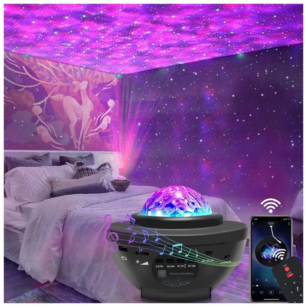 Star Projector Galaxy Light Projector with Bluetooth Speaker, Multiple Colors...