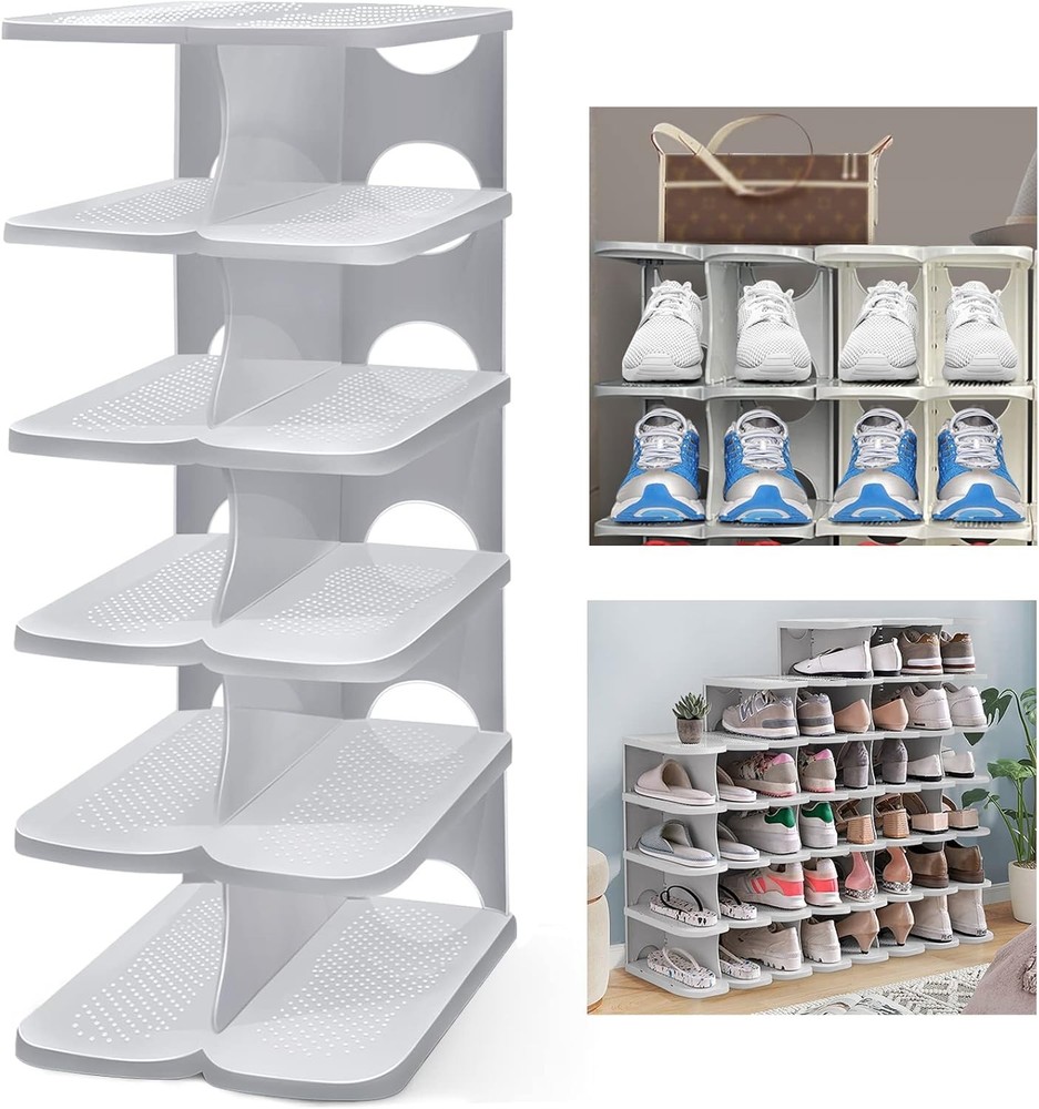 6-Tier Thickening Modular Shoe Rack Organizer for Closet Free Assembly