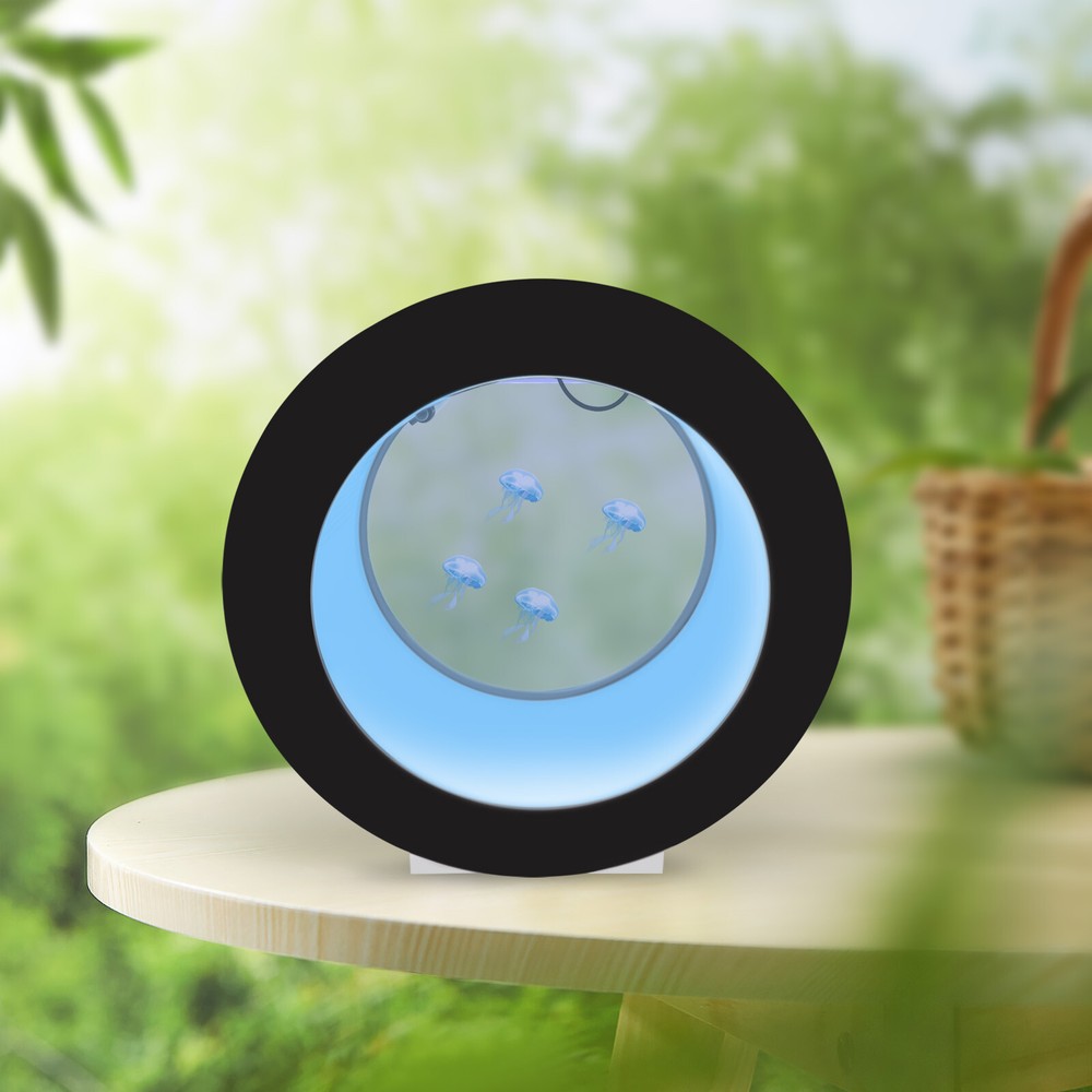 Round Fish Tank Desktop Jellyfish Aquarium Tank Kit For Real Live Jellyfish NEW