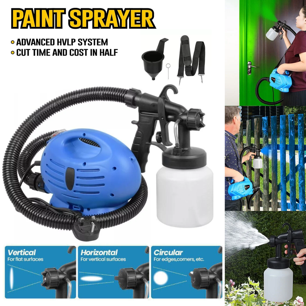650W Electric Paint Sprayer 800ML Handheld HVLP Spray Gun Home Power Painter