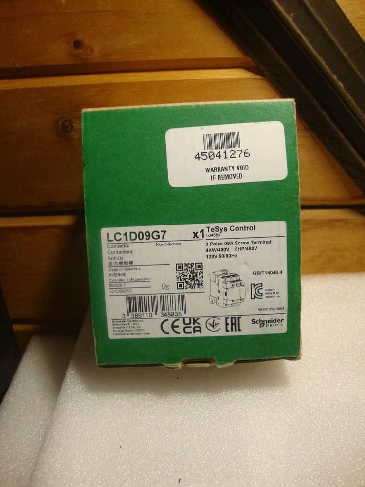 NEW Schneider Electric LC1D09G7 Contactor Starter 3 Pole 35 Amp 600v 120v Coil