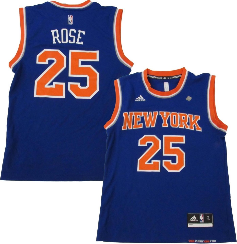 New York Knicks #25 Derrick Rose Mens Sizes S-M-XL-2XL Blue Adidas Jersey