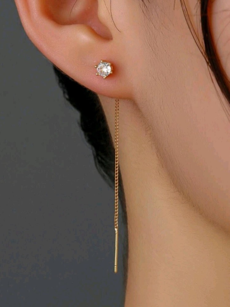 14k Gold Threader Earrings Birthday Gifts for Women Set