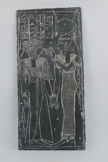 Egyptian Hathor Goddess Wall Relief Offering Ankh to Queen Nefertari
