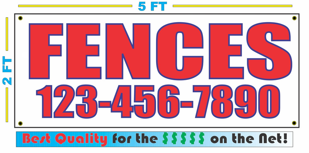 Custom Phone Banner Fence Sign - Larger Size & Best Value