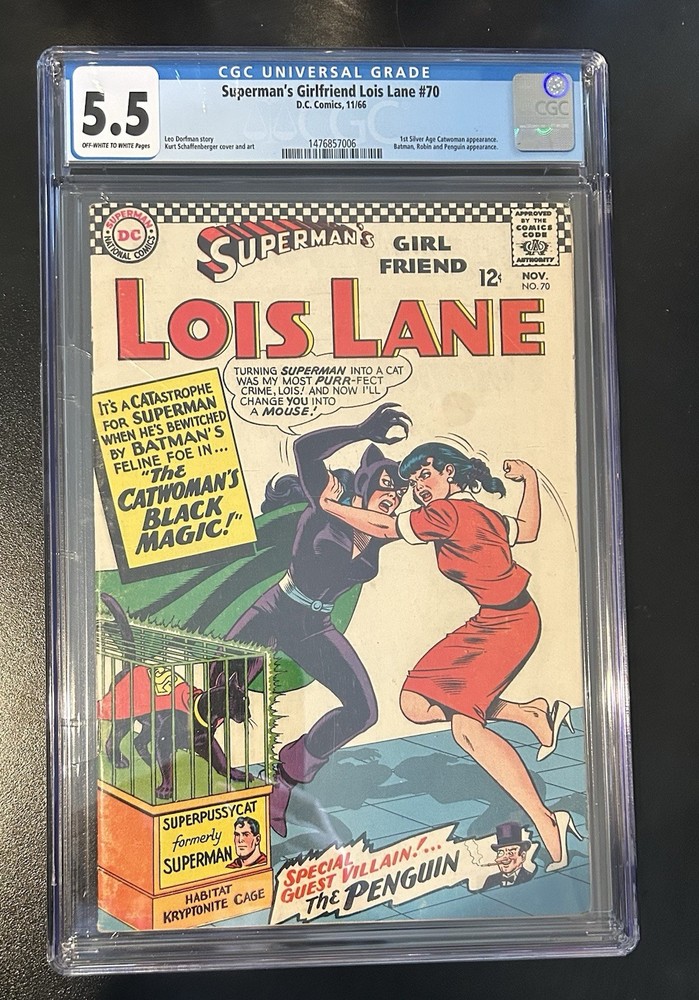 Superman's Girlfriend Lois Lane #70 - D.C. 1966 CGC 5.5 1st SA Catwoman 🔥🔥🔥