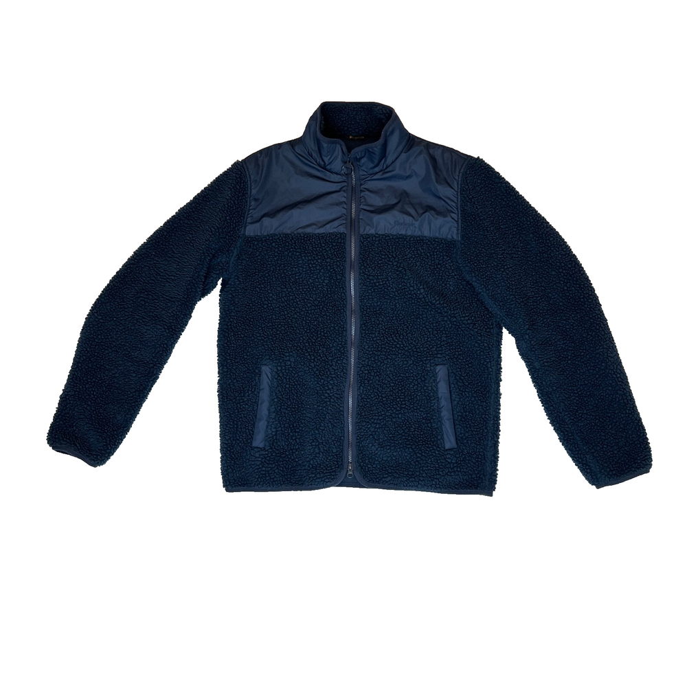 Barbour Hobson Mens Navy Sherpa Lined Fleece Zip Up Jacket Size M