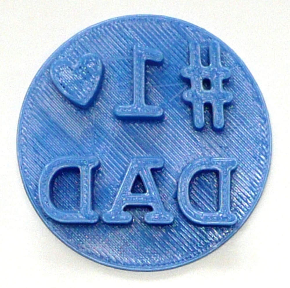 NUMBER 1 DAD WORDS WITH HEART BLOCK FONT COOKIE STAMP EMBOSSER USA PR4187