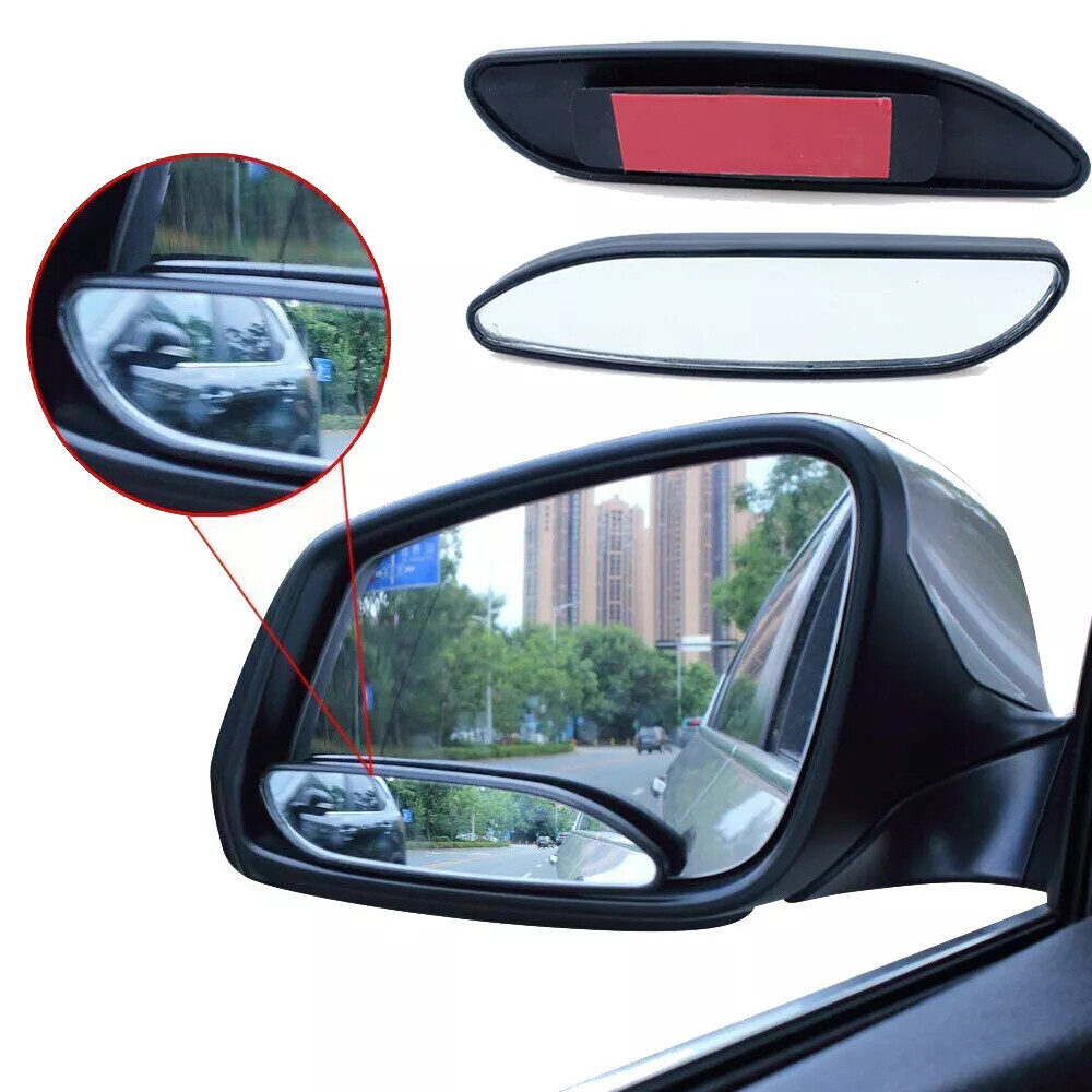 2Pcs Car Safety Parts Blind Spot Mirror Wide Angle Convex Rear View Mirror Black