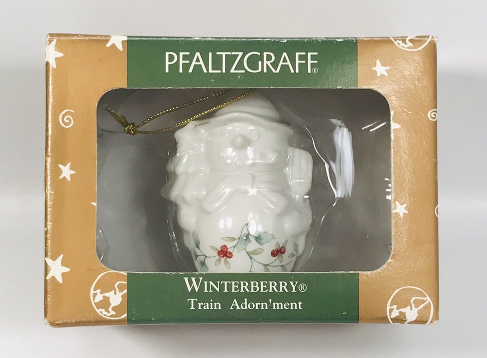 Pfaltzgraff Snowman Winterberry Train Christmas Tree Ornament  