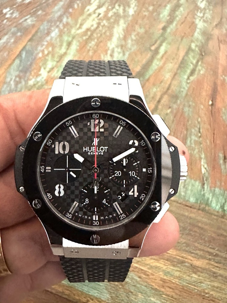 Hublot Big Bang 44 Ceramic Steel $14K MSRP Carbon Fiber Dial 301.SB.131.RX Look!