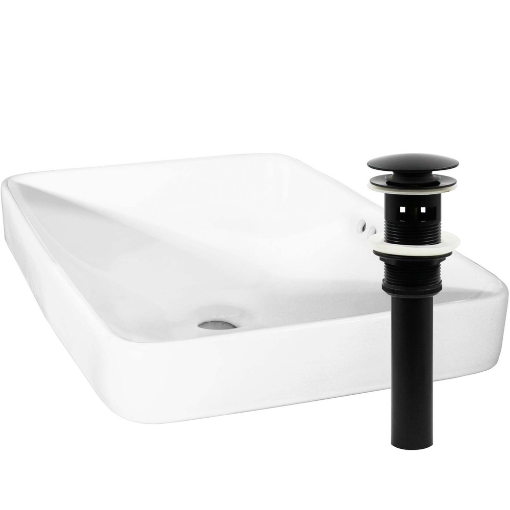 Miseno 23 Inch White Matte Black Rectangular Porcelain Drop In Sink MBS-NP-DI2185511