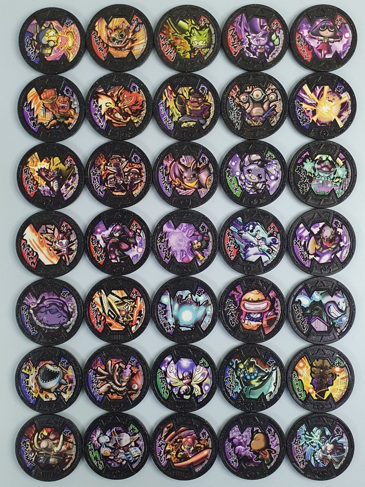 35 Pcs Yokai Watch Black Busters Medals by Bandai Japan YKM38