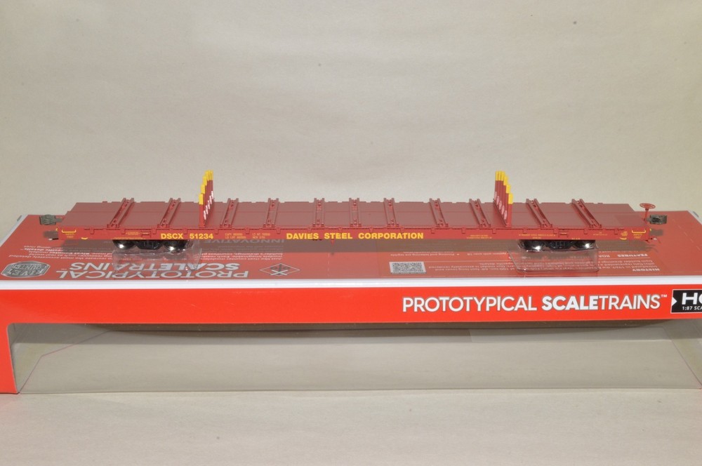 HO scale scaletrains Davies Steel Corporation 68' FINGER RACK flat car train
