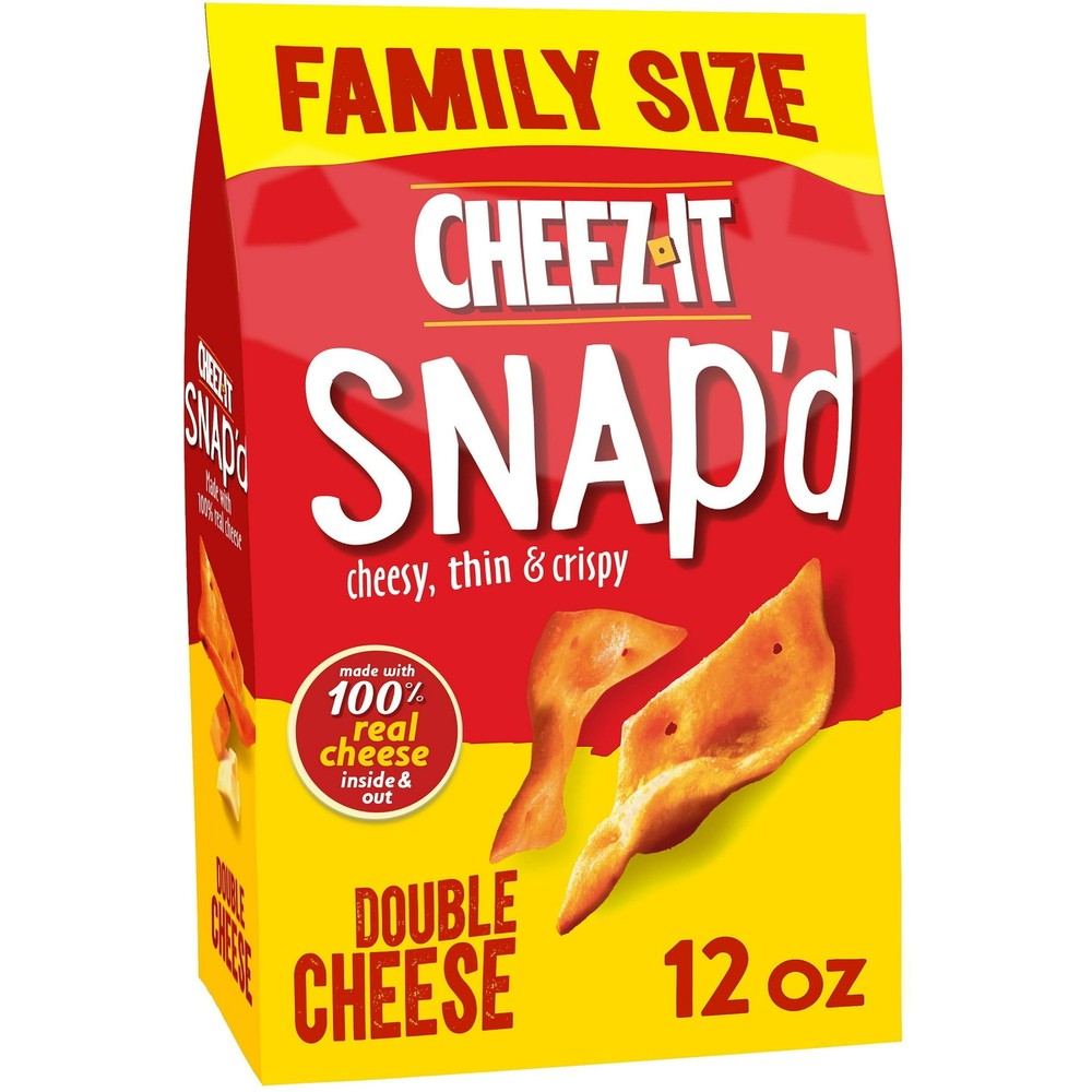 Cheez-It Snap'd Double Cheese Cracker Chips, Thin Crisps, 12 oz