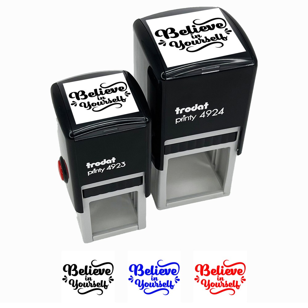 Believe in Yourself Motivational Self-Inking Rubber Stamp Ink Stamper