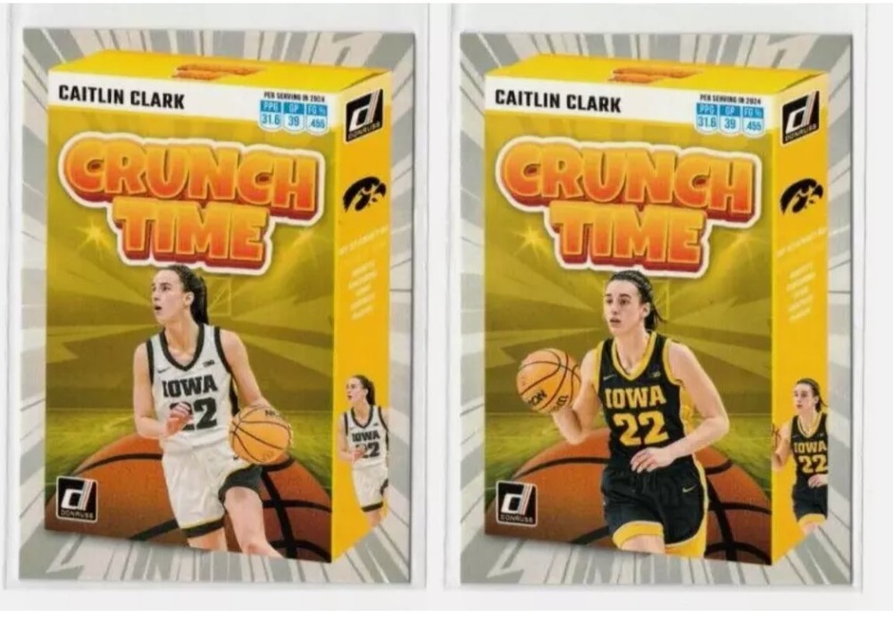 2023-2024 Panini Caitlin Clark Crunch Time 2-Card Insert Set