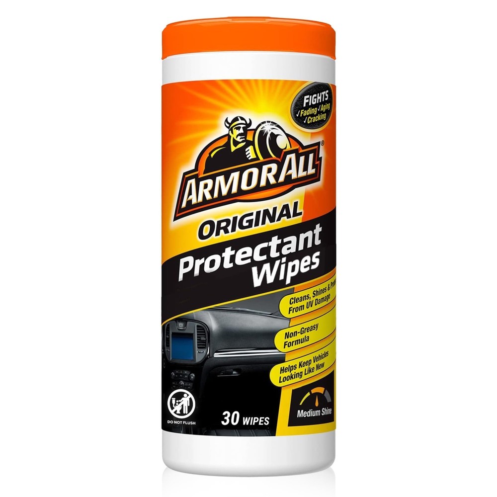 Armor Plastic-Rubber Car Interior Protectant Cleaner Wipes 30ct 4-Pack